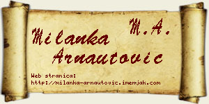 Milanka Arnautović vizit kartica